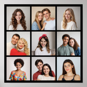 Create Your Own 9 Photo Collage Poster