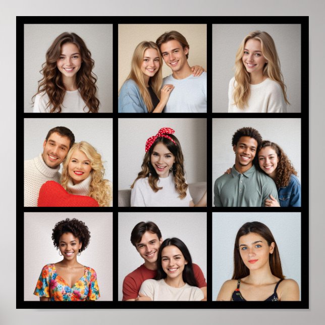 Create Your Own 9 Photo Collage Poster (Front)