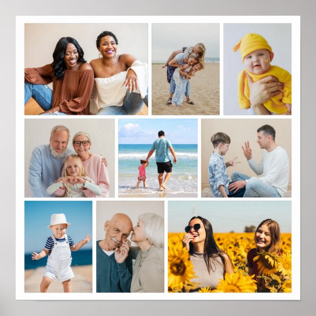 Create Your Own 9 Photo Collage Poster (Front)