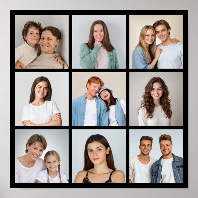 Create Your Own 9 Photo Collage Poster (Front)