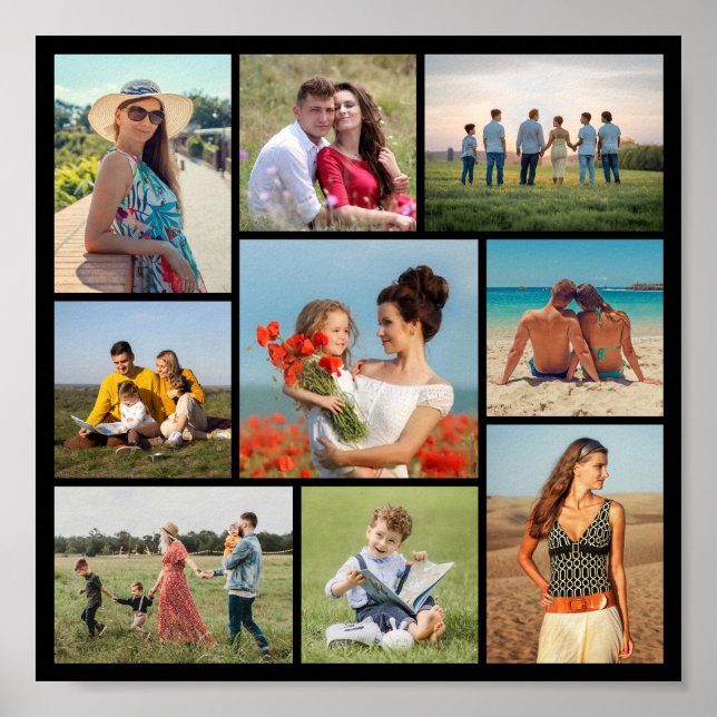 Create Your Own 9 Photo Collage Poster (Front)