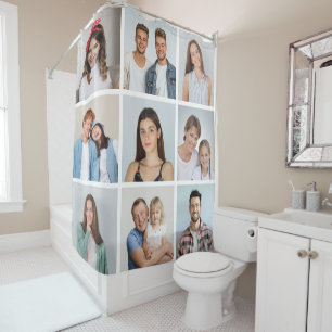 Create Your Own 9 Photo Collage Shower Curtain