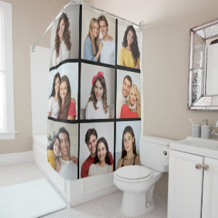 Create Your Own 9 Photo Collage Shower Curtain