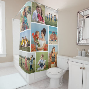 Create Your Own 9 Photo Collage Shower Curtain