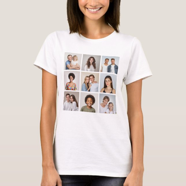 Create Your Own 9 Photo Collage T-Shirt (Front)