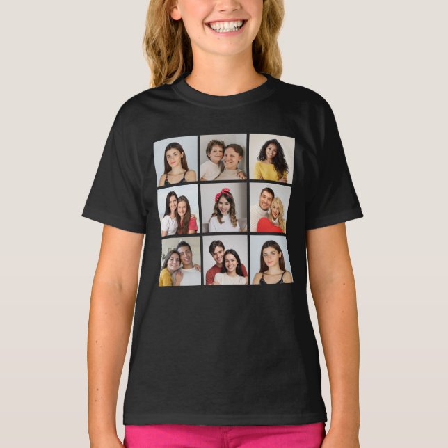 Create Your Own 9 Photo Collage T-Shirt (Front)
