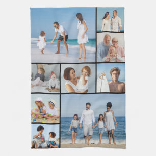 Create Your Own 9 Photo Collage Tea Towel