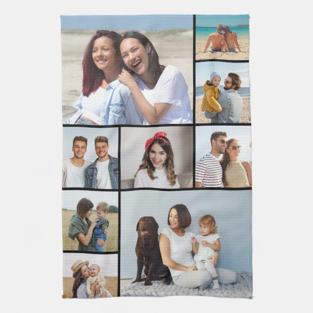 Create Your Own 9 Photo Collage Tea Towel (Vertical)