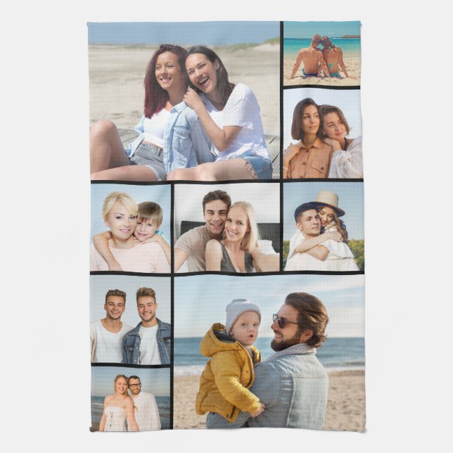 Create Your Own 9 Photo Collage Tea Towel (Vertical)