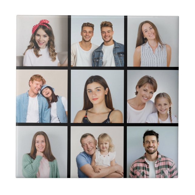Create Your Own 9 Photo Collage Tile (Front)
