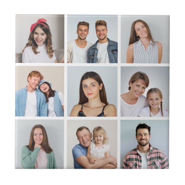 Create Your Own 9 Photo Collage Tile (Front)