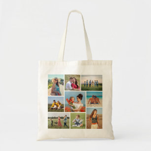 Create Your Own 9 Photo Collage Tote Bag