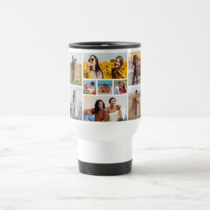 Create Your Own 9 Photo Collage Travel Mug