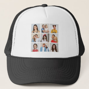 Create Your Own 9 Photo Collage Trucker Hat