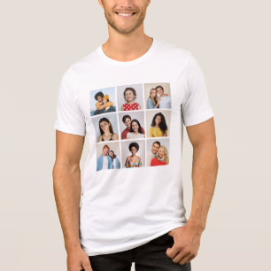 Create Your Own 9 Photo Collage Unisex Tri-Blend Shirt