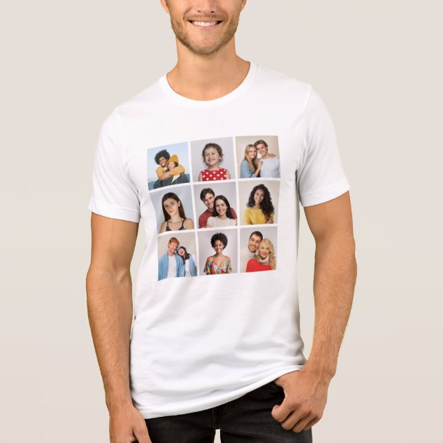 Create Your Own 9 Photo Collage Unisex Tri-Blend Shirt (Front)
