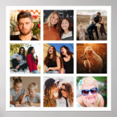 Create Your Own 9 Square Photo Collage Poster (Front)