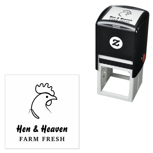 Create Your Own Abstract Chicken Farm Line Art Self-inking Stamp (In Situ)
