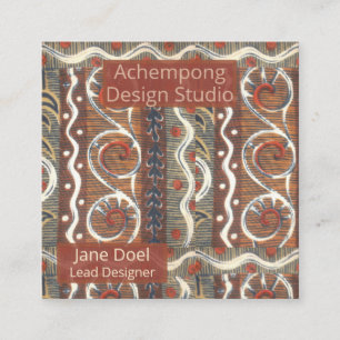 Create Your Own Achempong: Ornate African Stripe Square Business Card