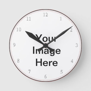 Create Your Own- Add Image Custom Text Round Clock