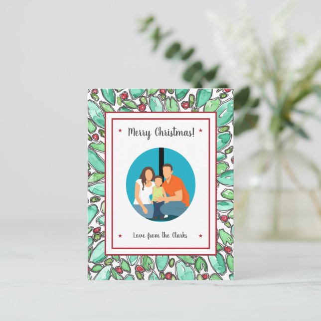 Create Your Own Add Photo Customised Christmas  Postcard (Standing Front)