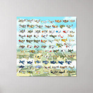 create your own aeroplane caricature canvas print