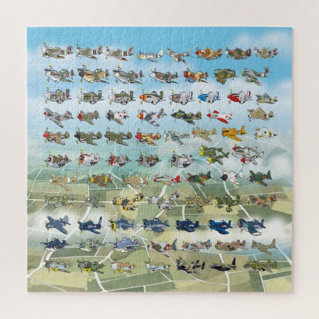 create your own aeroplane caricature jigsaw puzzle (Vertical)