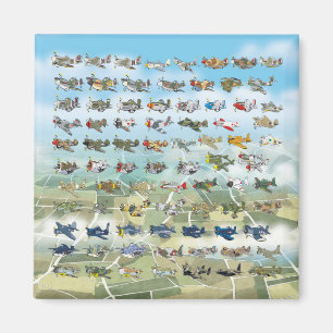 create your own aeroplane caricature magnet