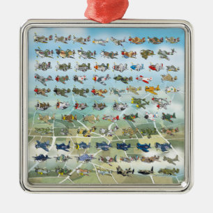 create your own aeroplane caricature metal tree decoration