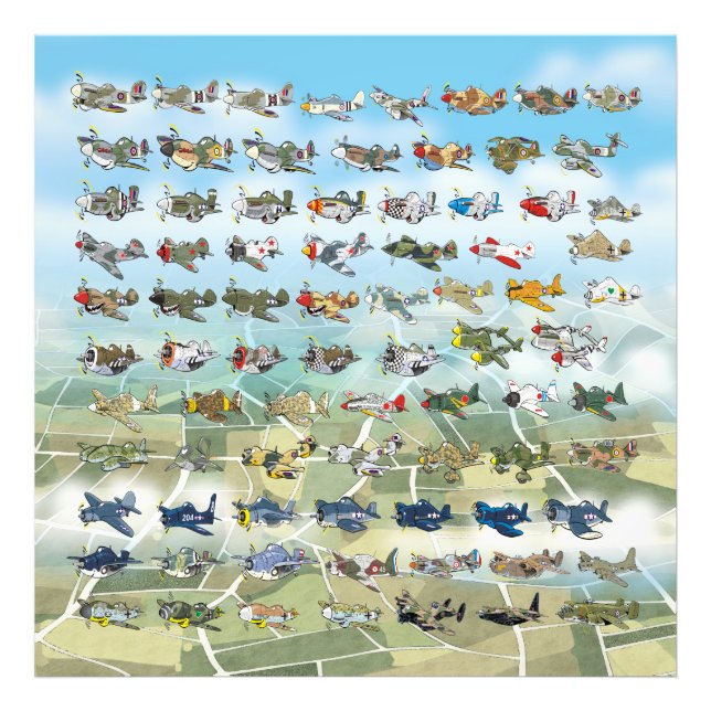 create your own aeroplane caricature photo print (Front)