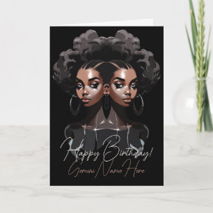 Create Your Own African American Queen Gemini Holiday Card