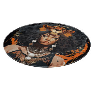Create Your Own African American Queen Leo Cutting Board