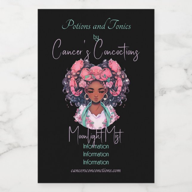 Create Your Own African American Woman Cancer Wine Label (Single Label)