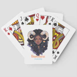 Create Your Own African American Woman Capricorn Playing Cards