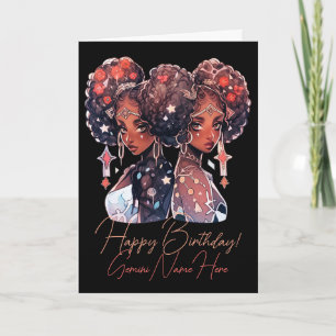 Create Your Own African American Woman Gemini Holiday Card