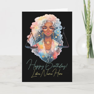 Create Your Own African American Woman Libra Holiday Card