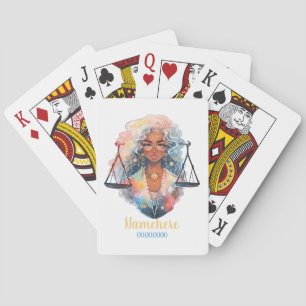 Create Your Own African American Woman Libra Playing Cards