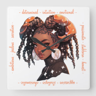 Create Your Own African American Woman Scorpio Square Wall Clock