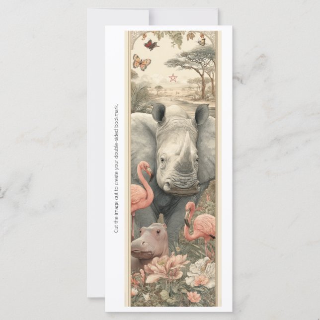 Create Your Own African Animals Bookmark Card (Front)