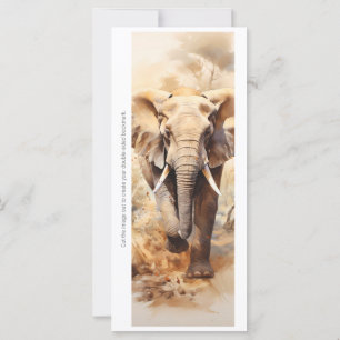 Create Your Own African Elephant Bookmark Card
