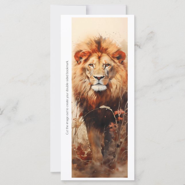 Create Your Own African Lion Bookmark Card (Front)