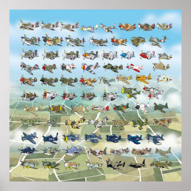 create your own airplane caricature poster (Front)