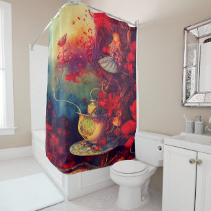 Create Your Own Alice in Magical Wonderland Design Shower Curtain