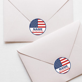 Create Your Own American Flag Election   Classic Round Sticker
