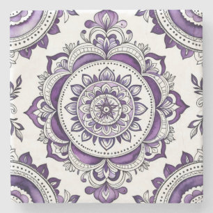 Create Your Own Amethyst Purple Faux Talavera Stone Coaster