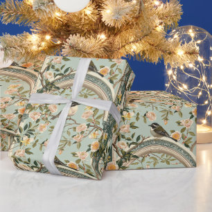 Create Your Own Ancient Arches Birds Floral Wrapping Paper