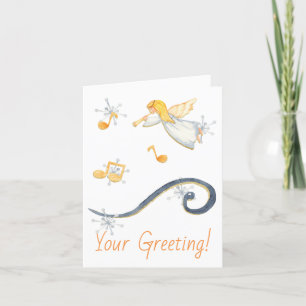 Create Your Own Angel Trumpet Music Christmas Holiday Card