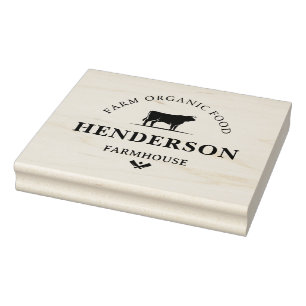 Create Your Own Animal Farmhouse Retro Logo  Rubber Stamp