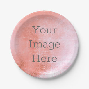 Create Your Own Antique Rose Gold Worn Faux Foil Paper Plate