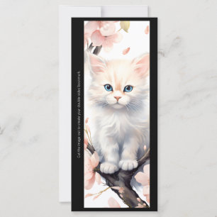 Create Your Own Apple Blossom Kitten Bookmark Card